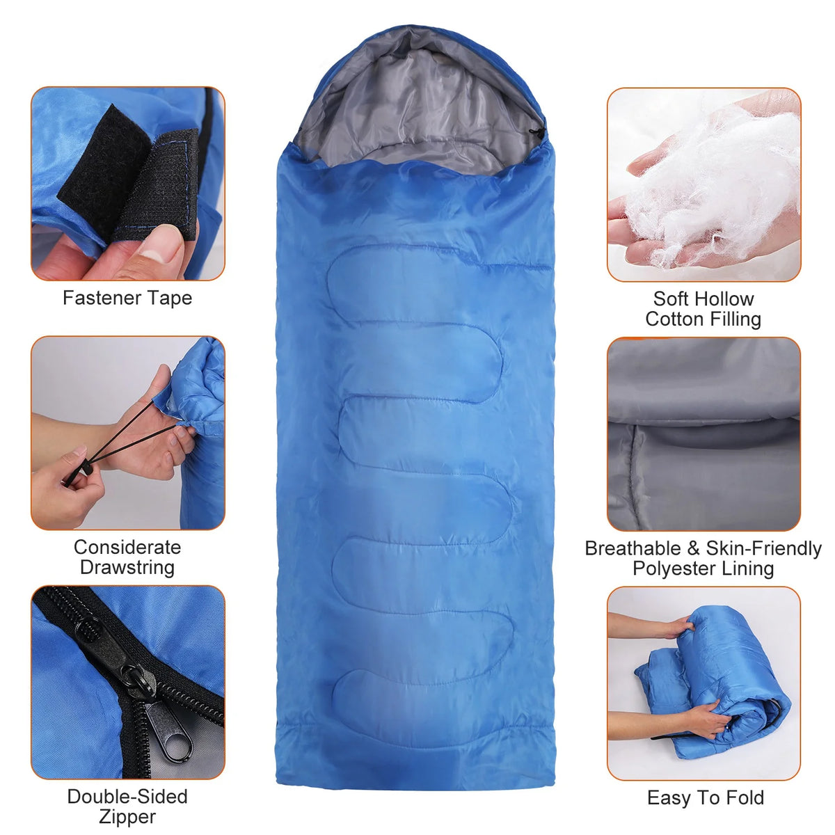 Royal Blue Backpacking Sleeping Bag with Carry Bag A146368