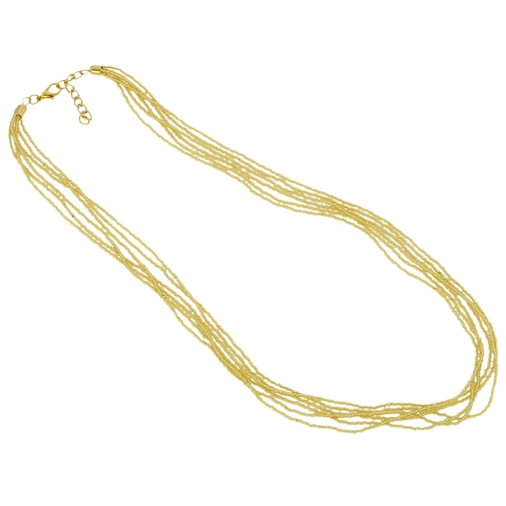 Gold Seed Bead Necklace I392559
