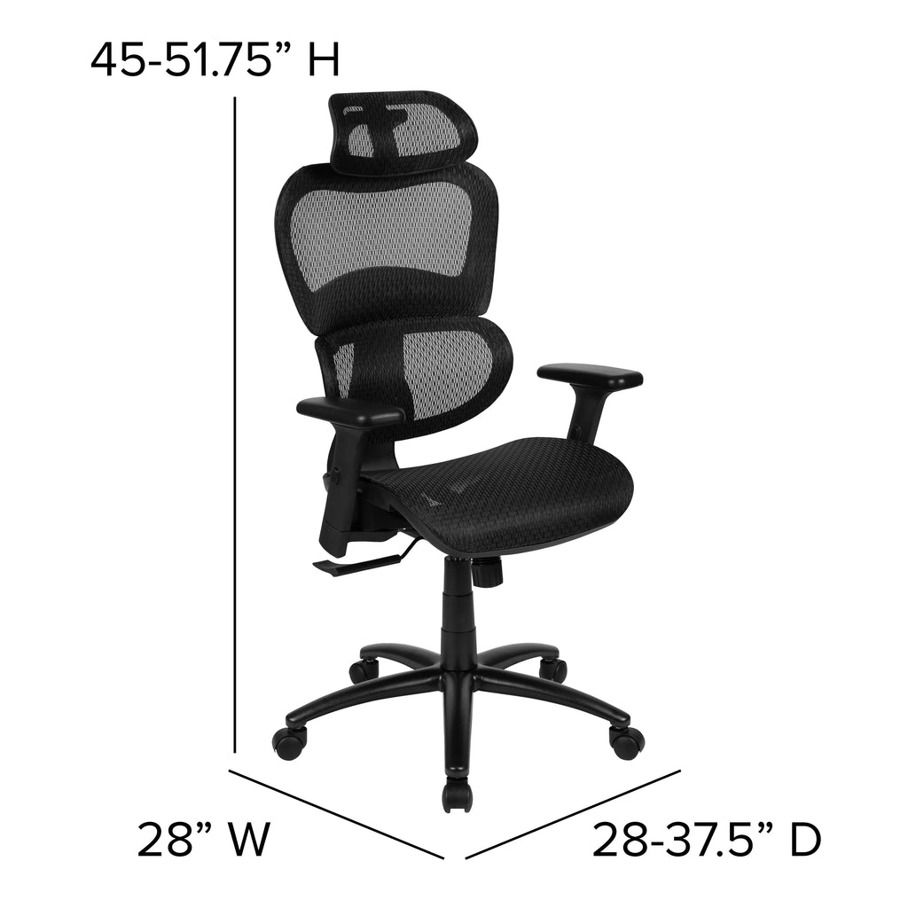 Ergonomic Mesh Office Chair with Lumbar Support in Black J6713
