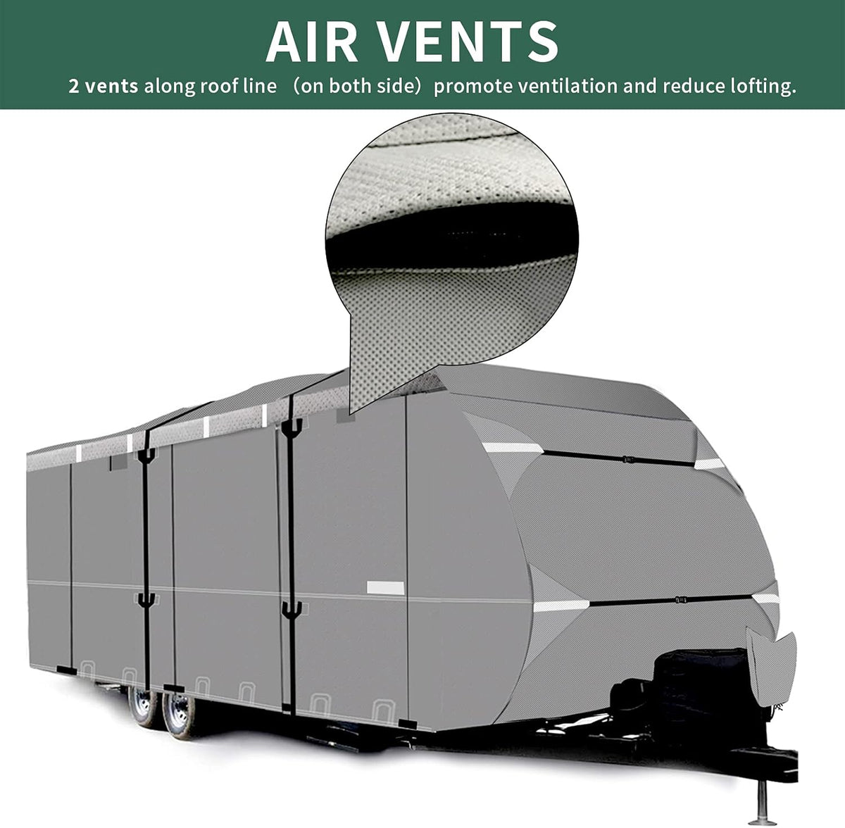 24ft Waterproof 6 Layers RV Travel Trailer Cover with Tongue Jack Cover J859