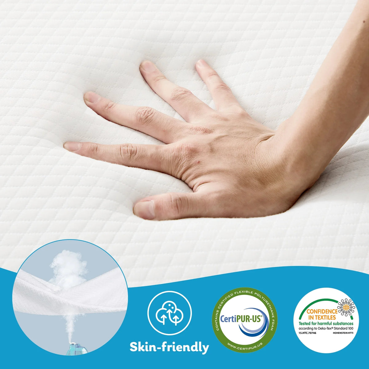 4 inches Tri-Fold Memory Foam Mattress with Cover N355