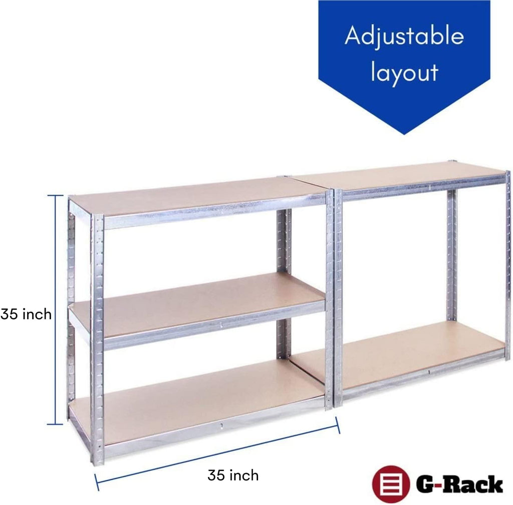 Heavy Duty Garage Shelving Units, 71" H x 35" L x 12" W, Blue V661