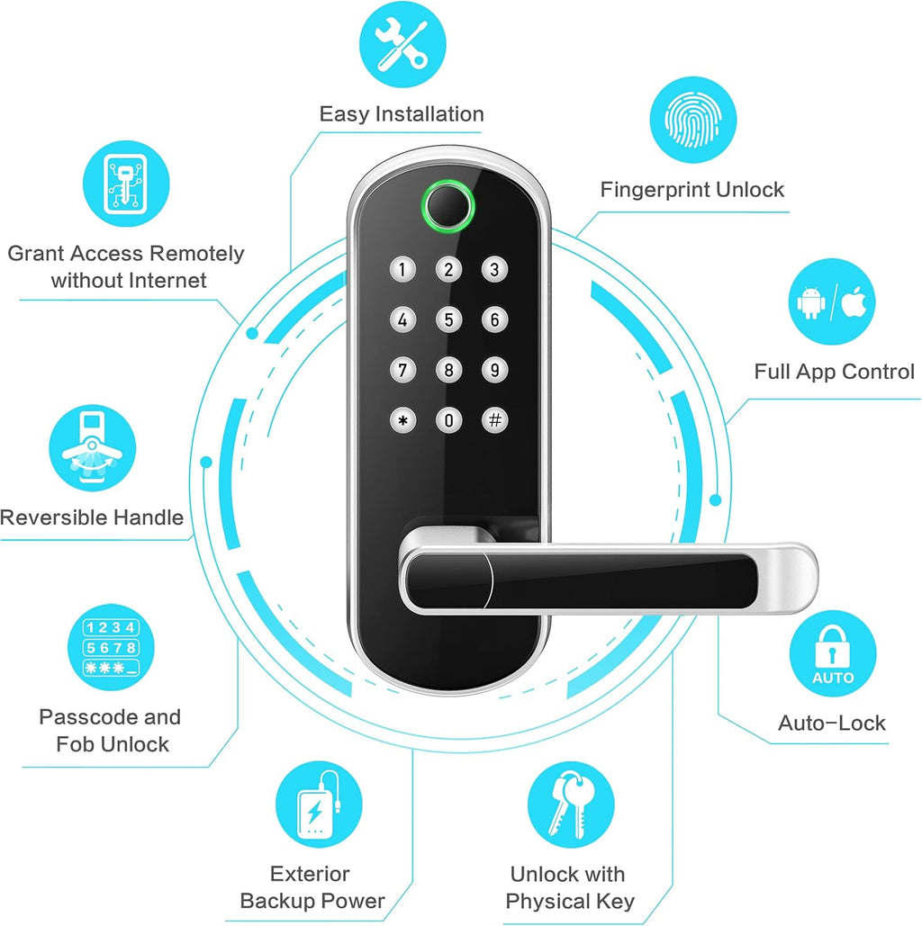 Keyless Entry Door Lock with Keypad and Fingerprint L7155