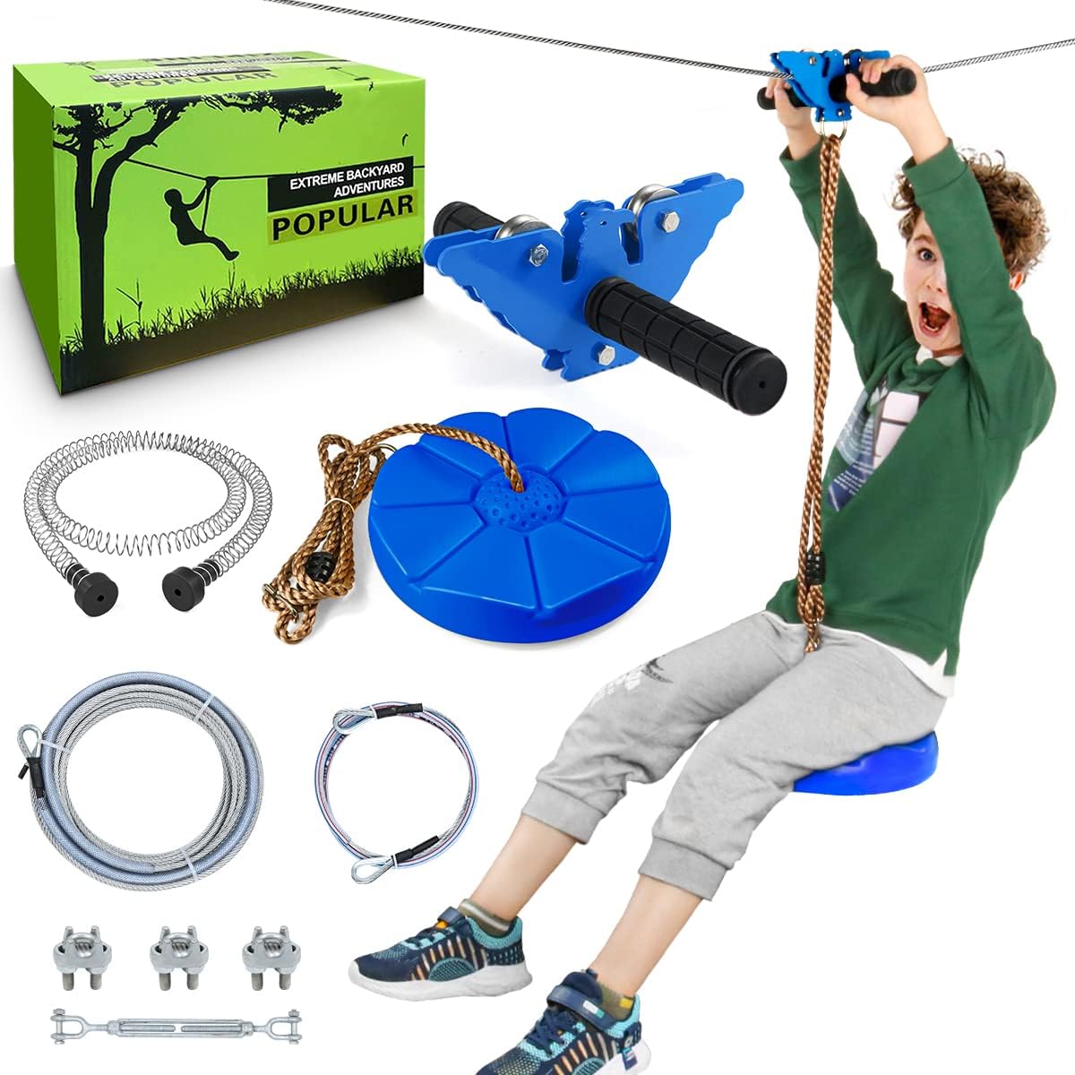 98Ft Zip Line Trolley Kit with Handle and Seat N440054