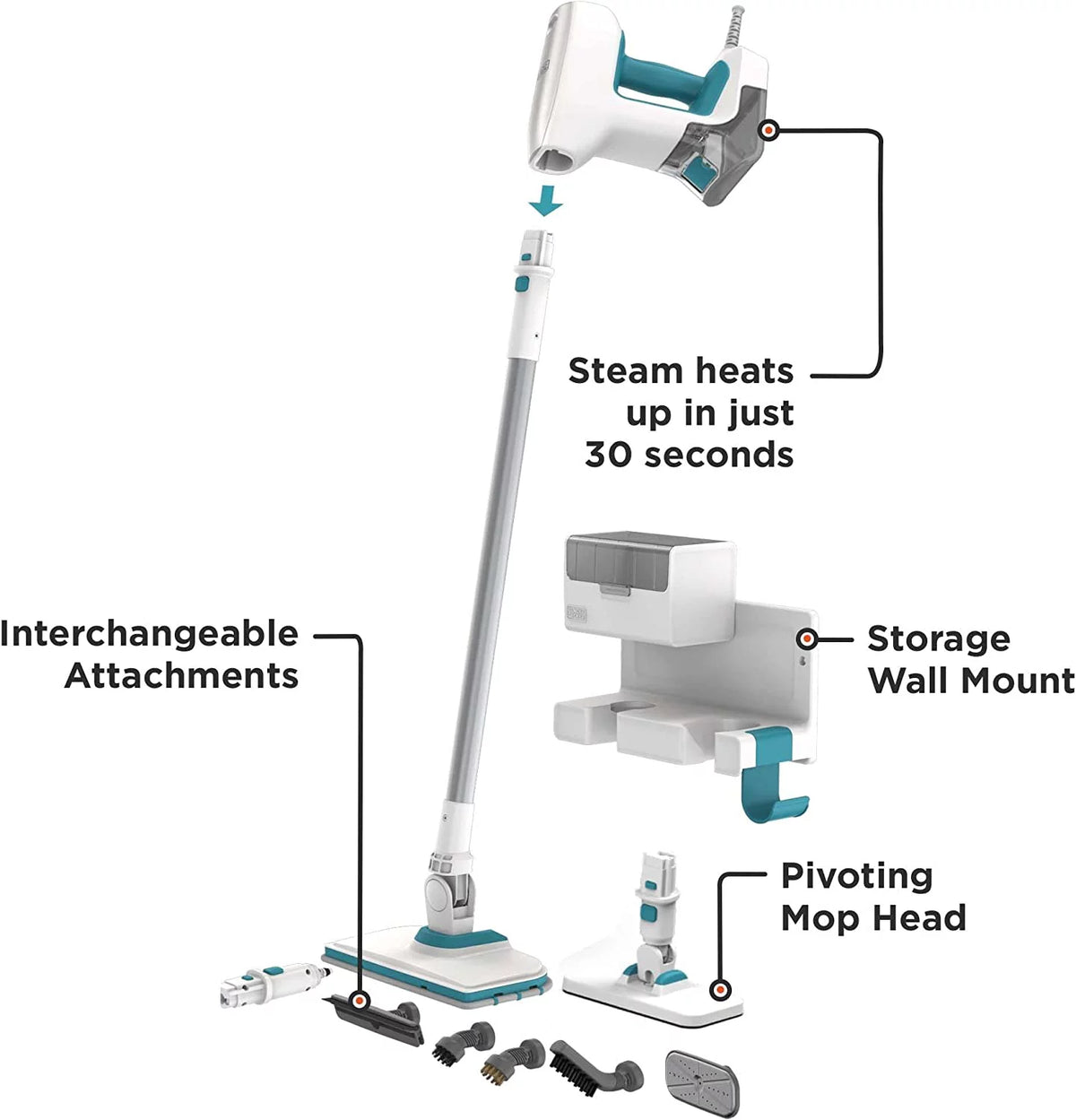 Multipurpose Steam Cleaning System with 7 Attachments L357