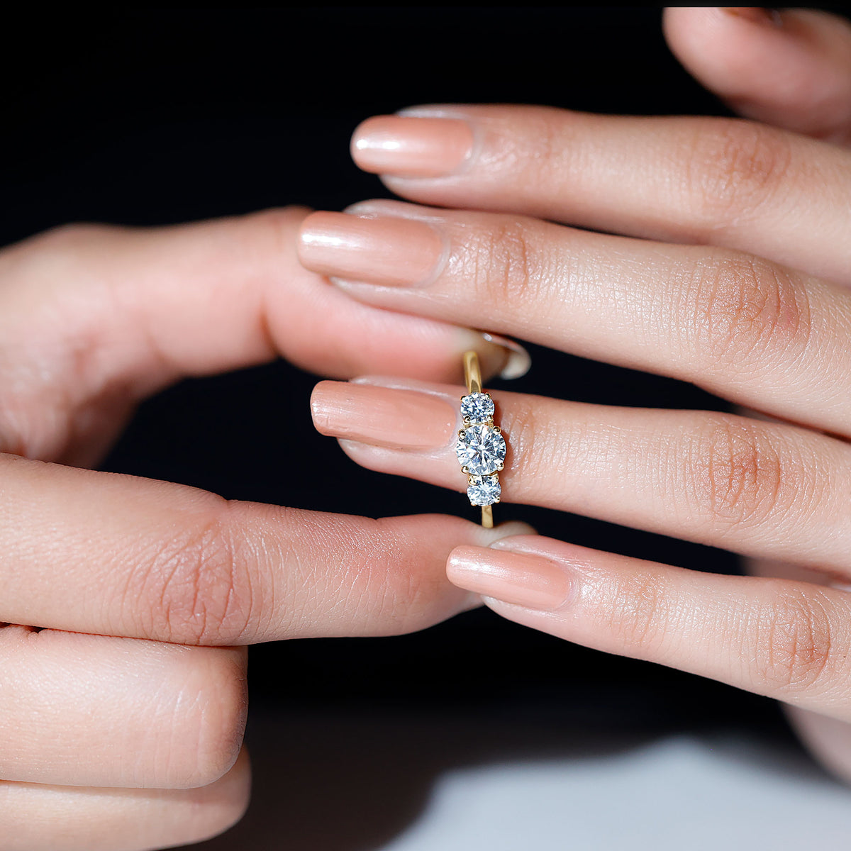14K Yellow Gold Moissanite Engagement Ring C30959