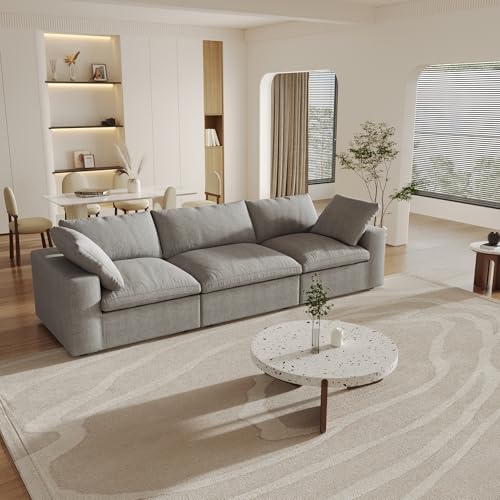 Khaki 6 Seater Oversized Modular Sectional Sofa with Storage Ottomans V978281