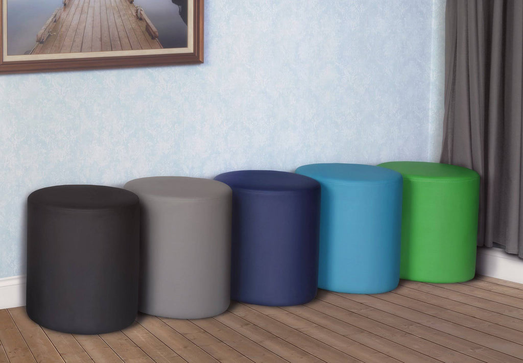 Naval Blue Round Ottoman Z388
