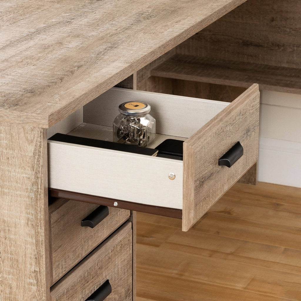 Weathered Oak L-Shaped Desk Z65900