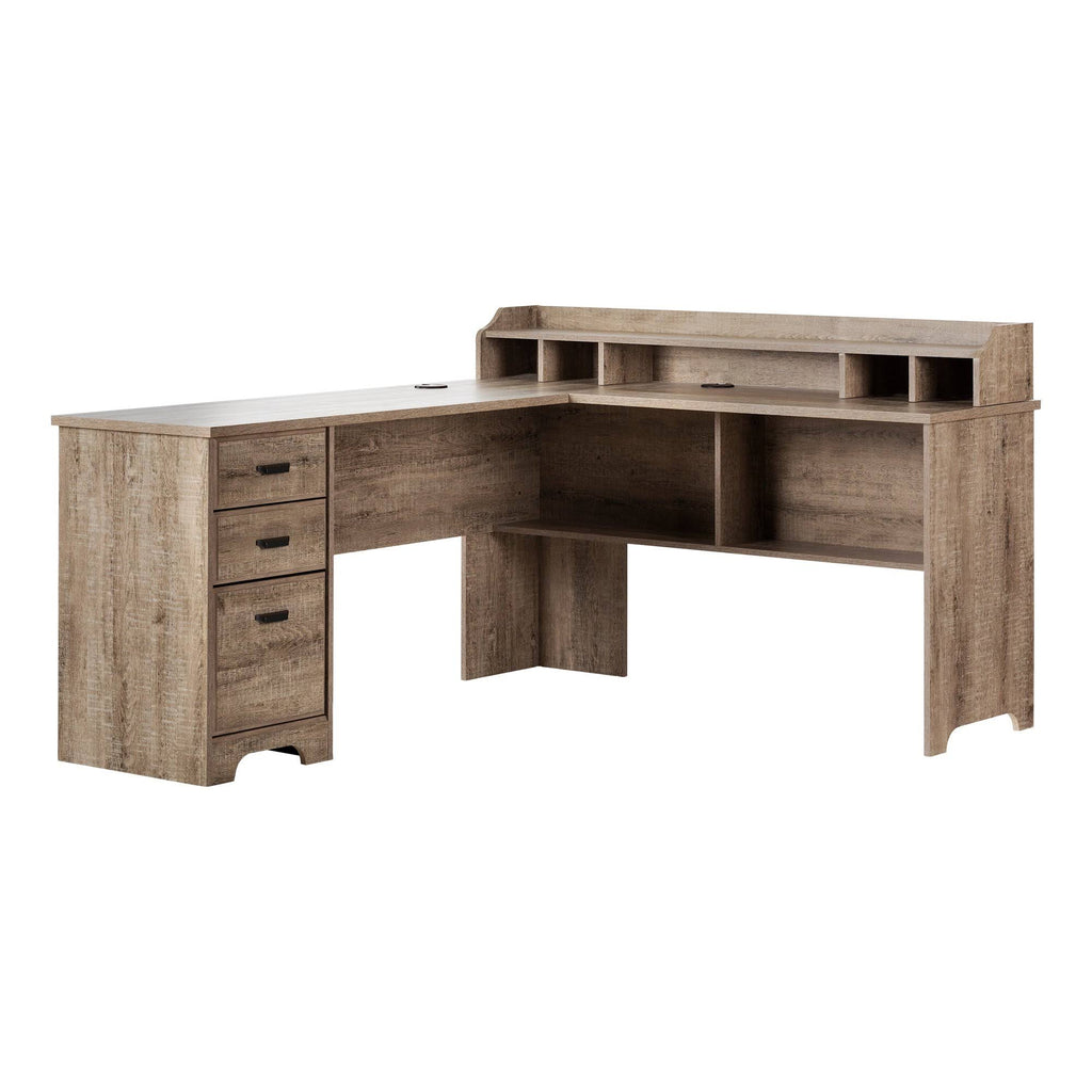 Weathered Oak L-Shaped Desk Z65900