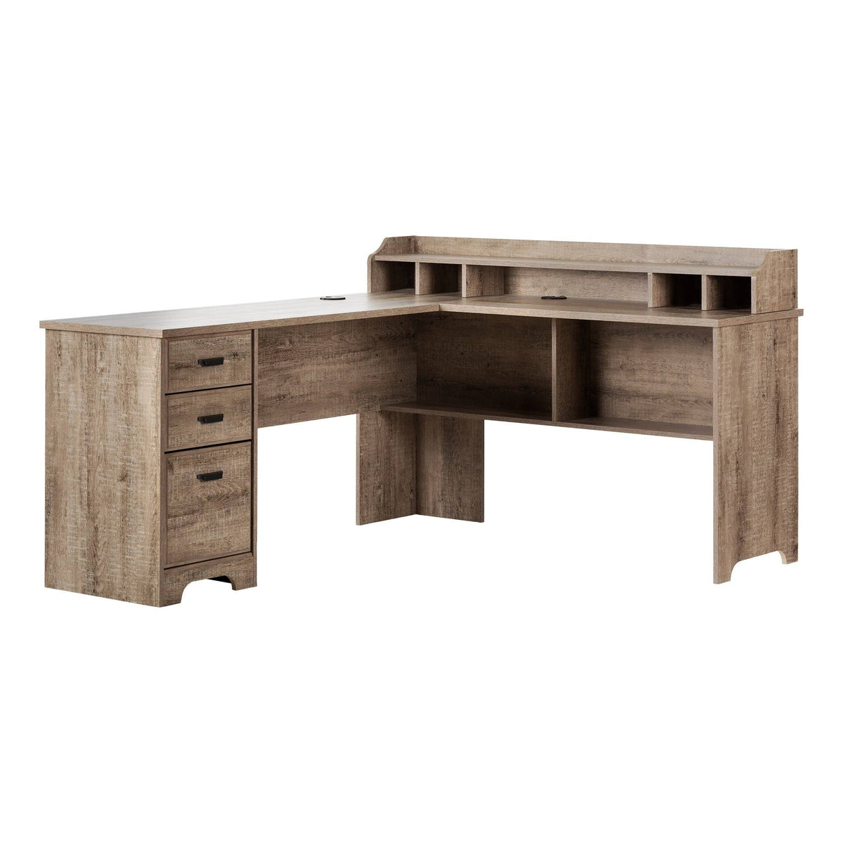 Weathered Oak L-Shaped Desk Z65900