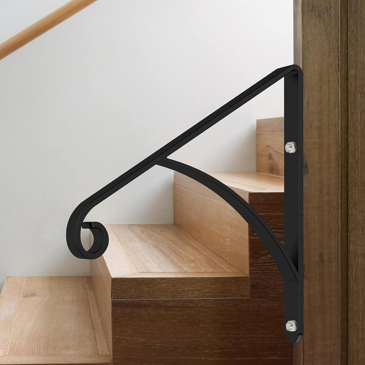 Black Metal Handrail for Outdoor Steps Stair Railing Kit L6760