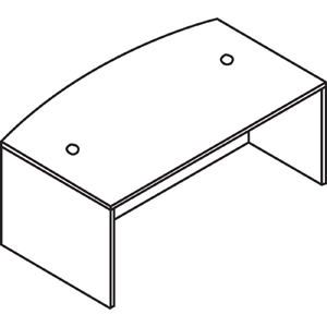 Medium Cherry Laminate Bow Front Desk Shell O20502