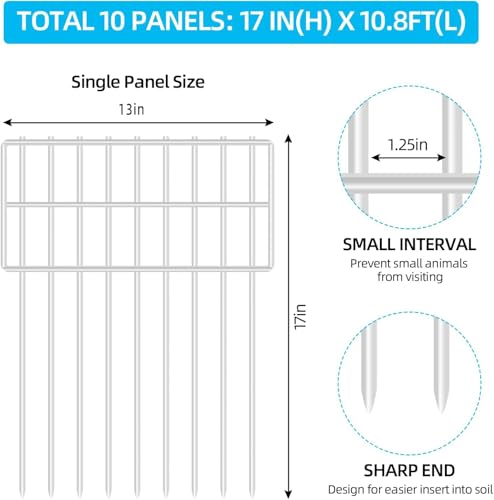 25 Panels 17in x 27ft Rustproof Metal Garden Fencing Animal Barrier C3156