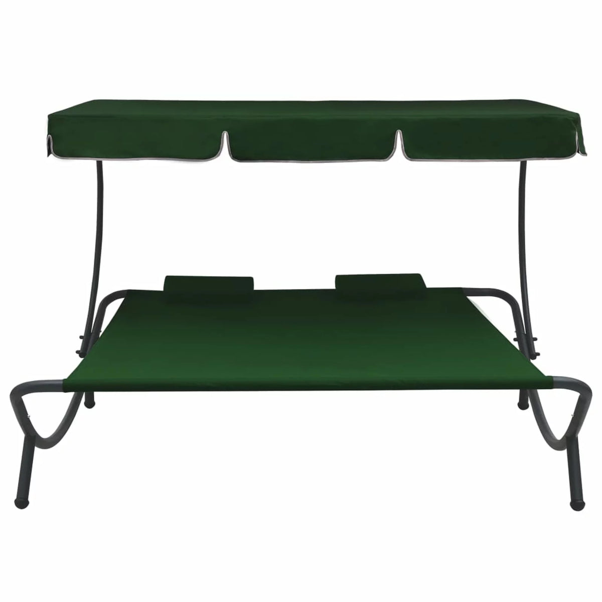 Outdoor Bed with Canopy and Pillows Green E46456