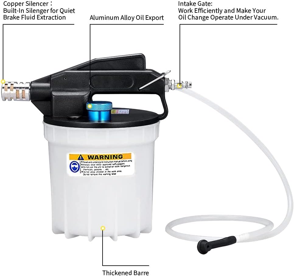 Vacuum Brake Bleeder Kit Pneumatic Tool Kit 2L Brake Fluid Extractor and 1L Refilling Bottle and Accessories Pack of 2 Y7573
