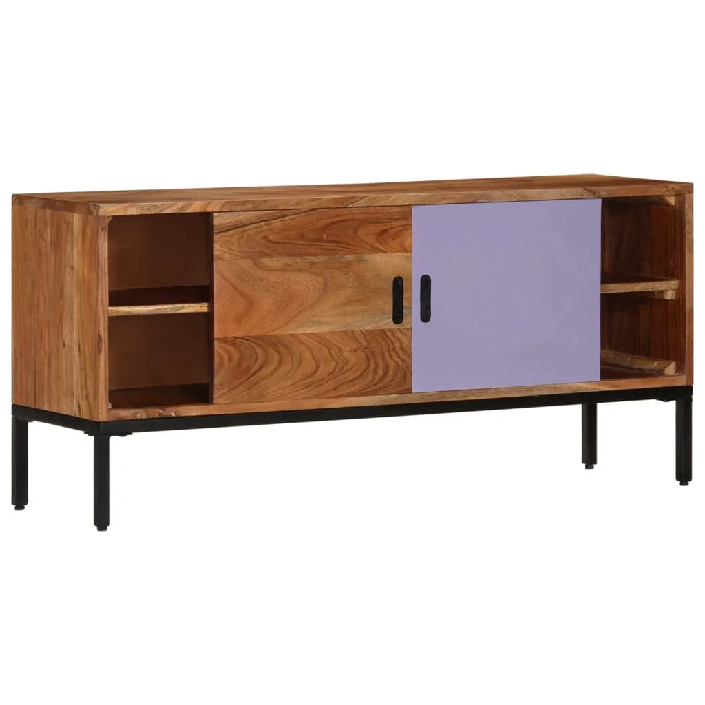 Honey Brown and Gray Solid Wood Acacia TV Stand A783