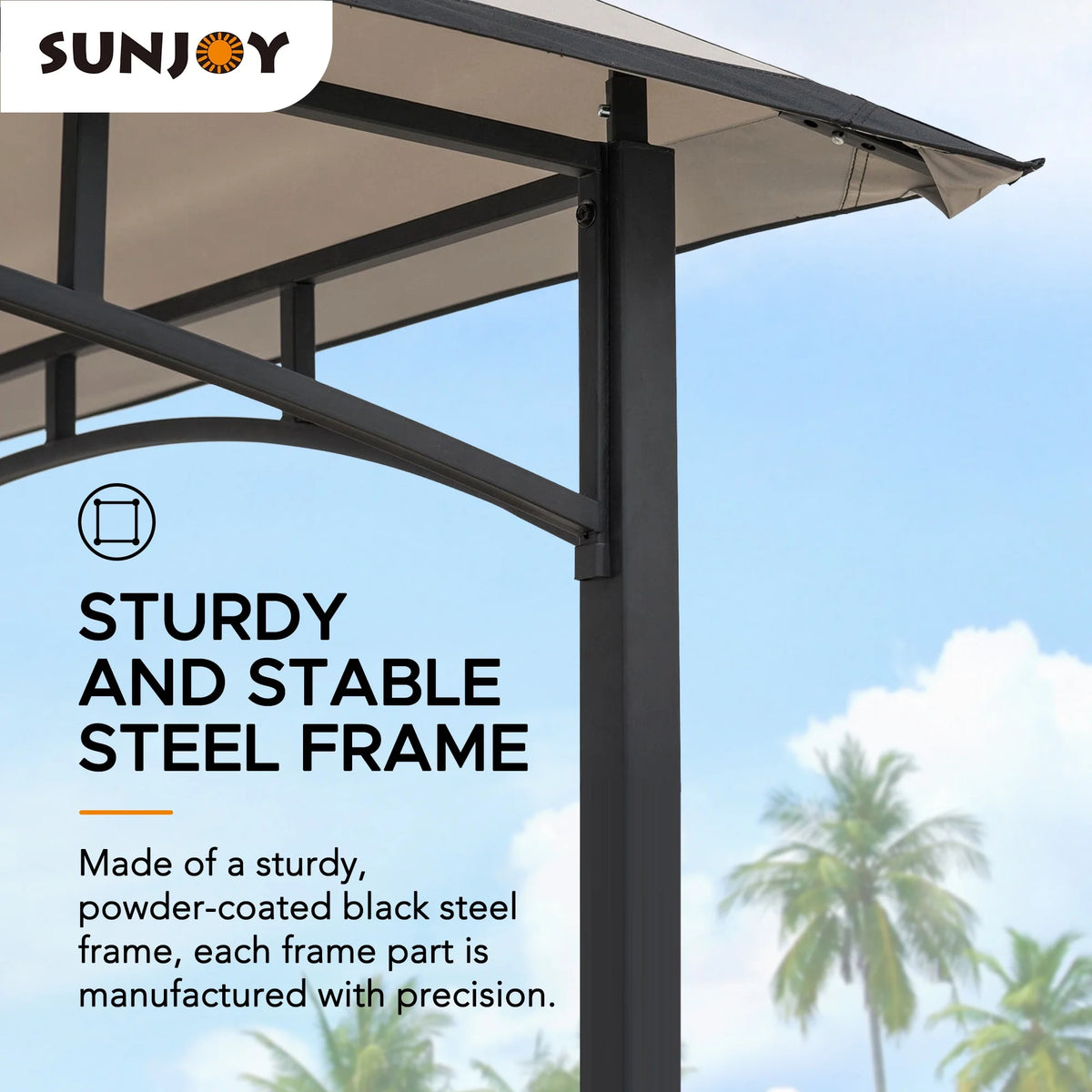 Black Steel 2-tier Grill Gazebo Q6262