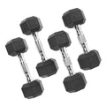 50 lb Rubber Hex Dumbbell Weight Set U3619