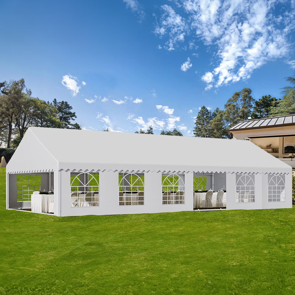 20x40FT White Roof Party Tent with Detachable PVC Sidewalls F708