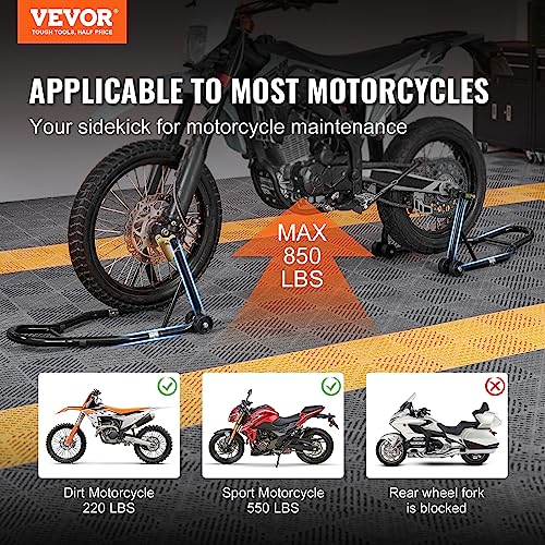 850lbs Motorcycle Stand Lift Front Rear Combo Black N189941