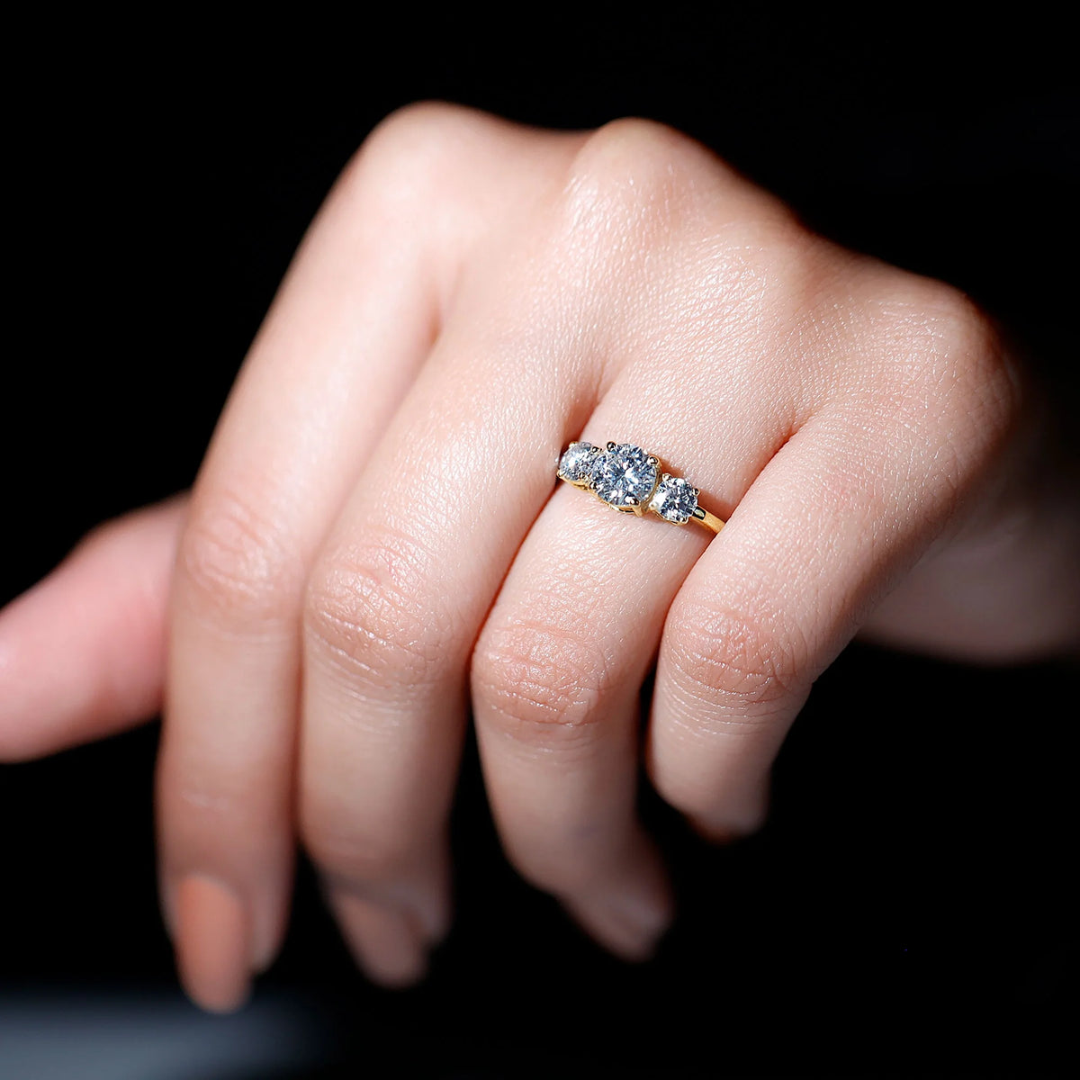 14K Yellow Gold Moissanite Engagement Ring C30959