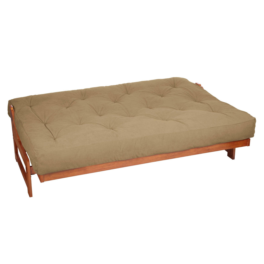 Khaki Suede Gel Memory Foam Futon Mattress D18366