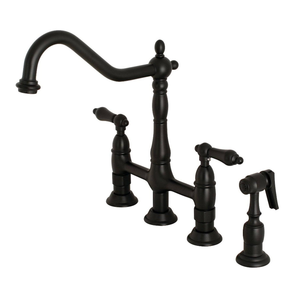 Antique Brass Kitchen Faucet with Brass Sprayer V6413
