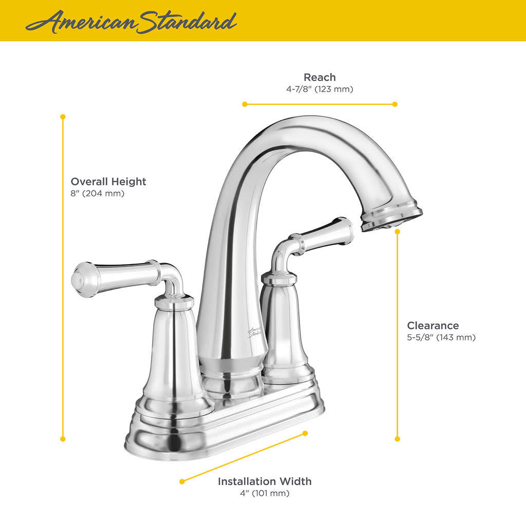 Polished Chrome Centerset Bathroom Faucet with Pop-Up Drain C818837