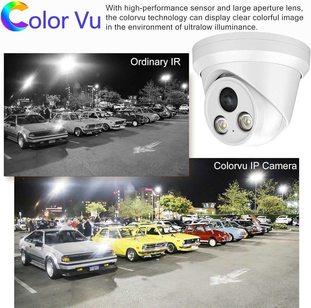 4K 8MP Full Color POE IP Turret Security Camera L7423