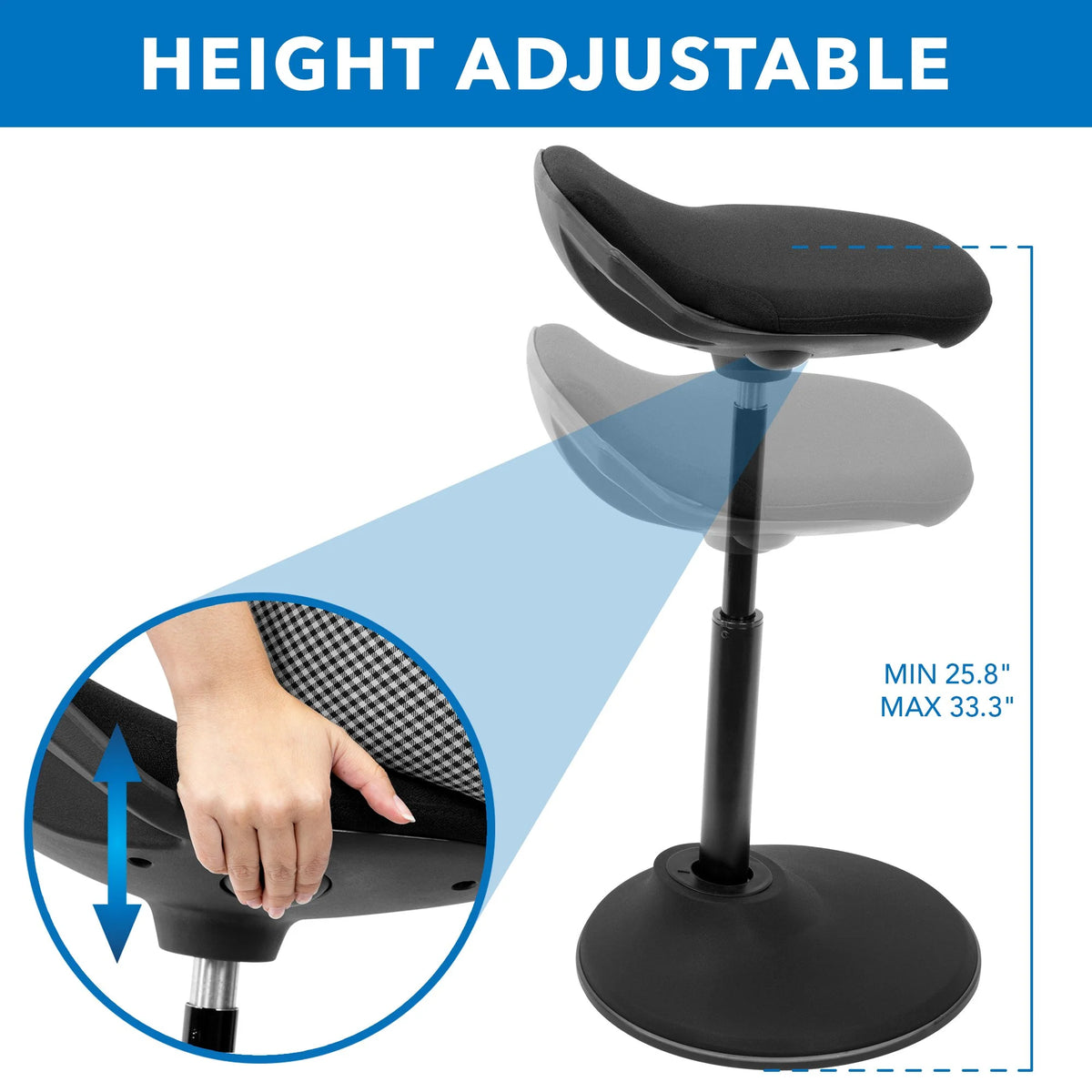Ergonomic Height Adjustable Backless Stool Y297283