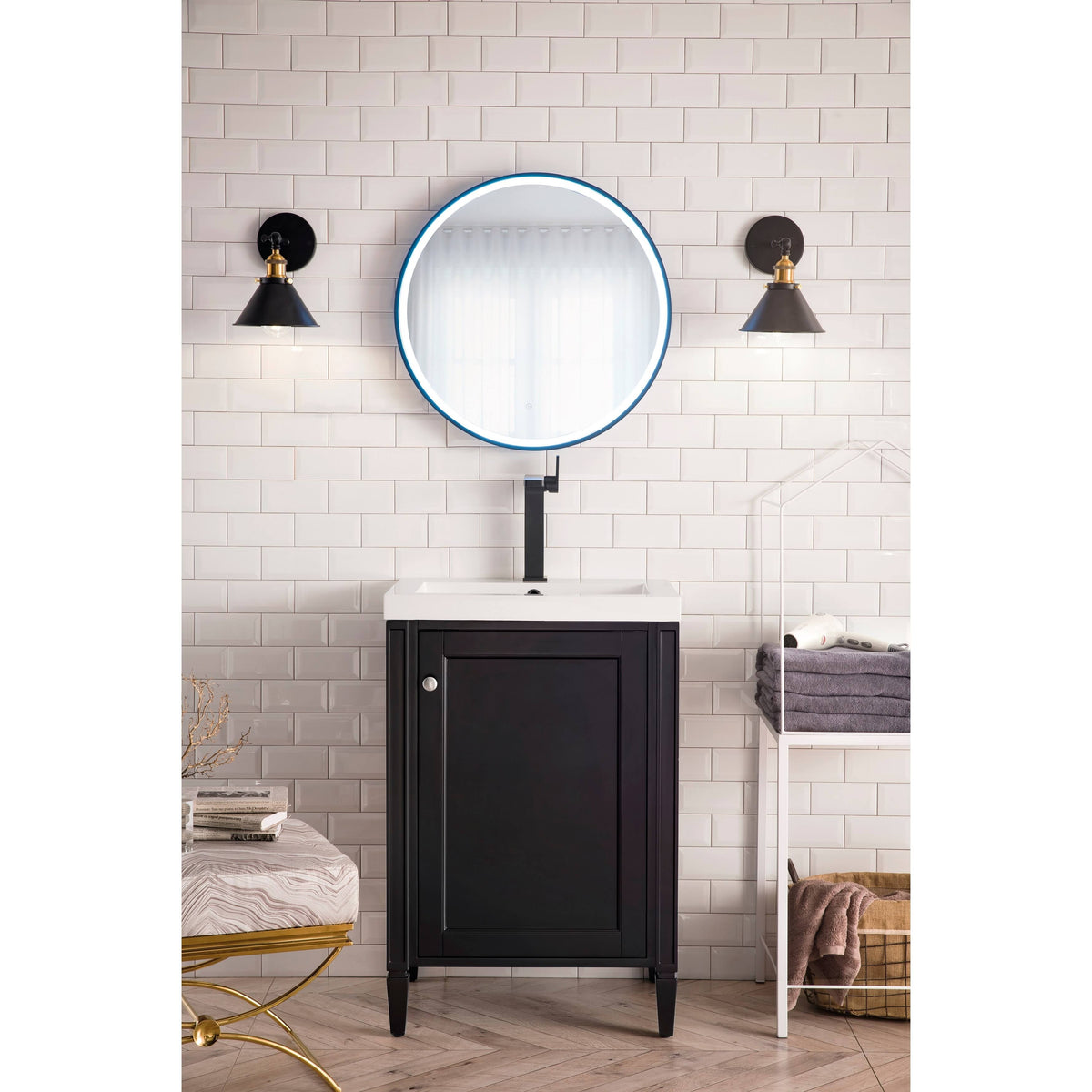 Glossy White Single Vanity Cabinet R492205