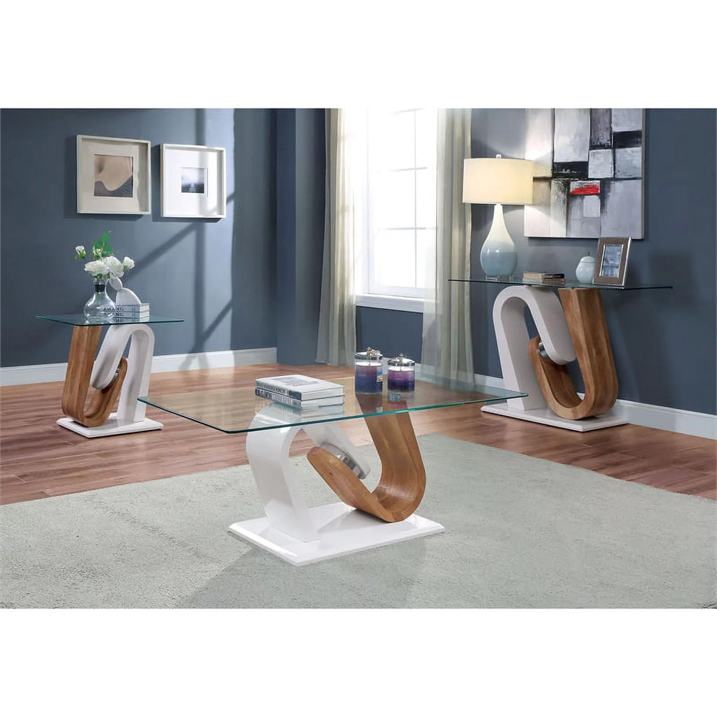 White 3-Piece Wood Coffee Table Set E15515