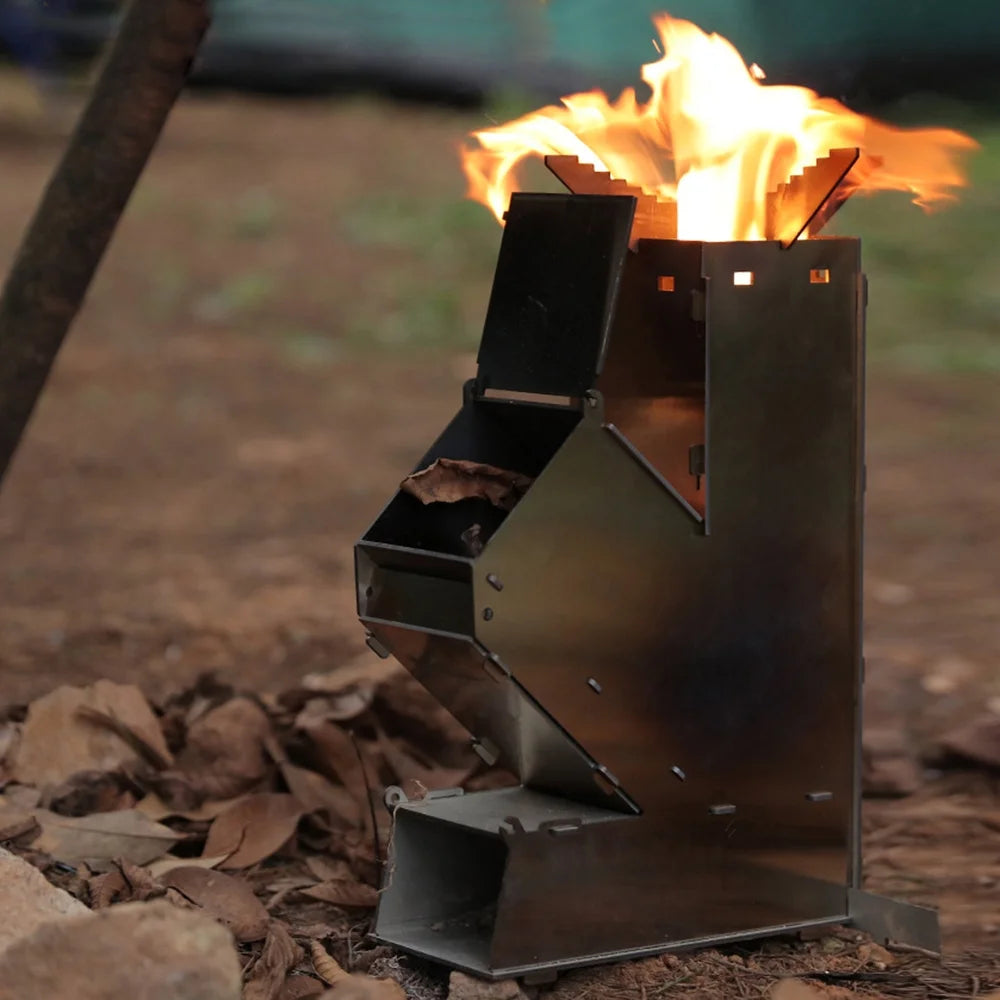 Portable Stainless Steel Wood Burning Rocket Stove L44240
