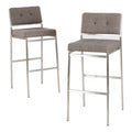 Light Grey Fabric Barstools Set of 2 A570268