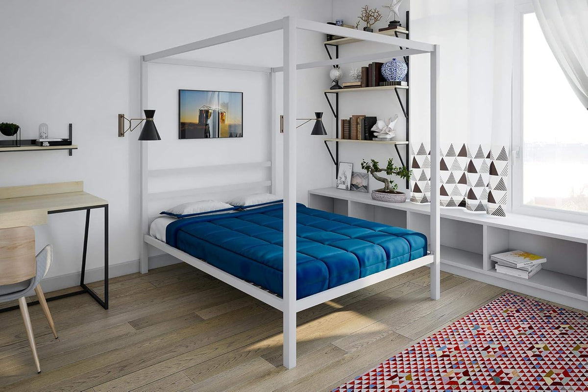 White Full Metal Canopy Bed N35226