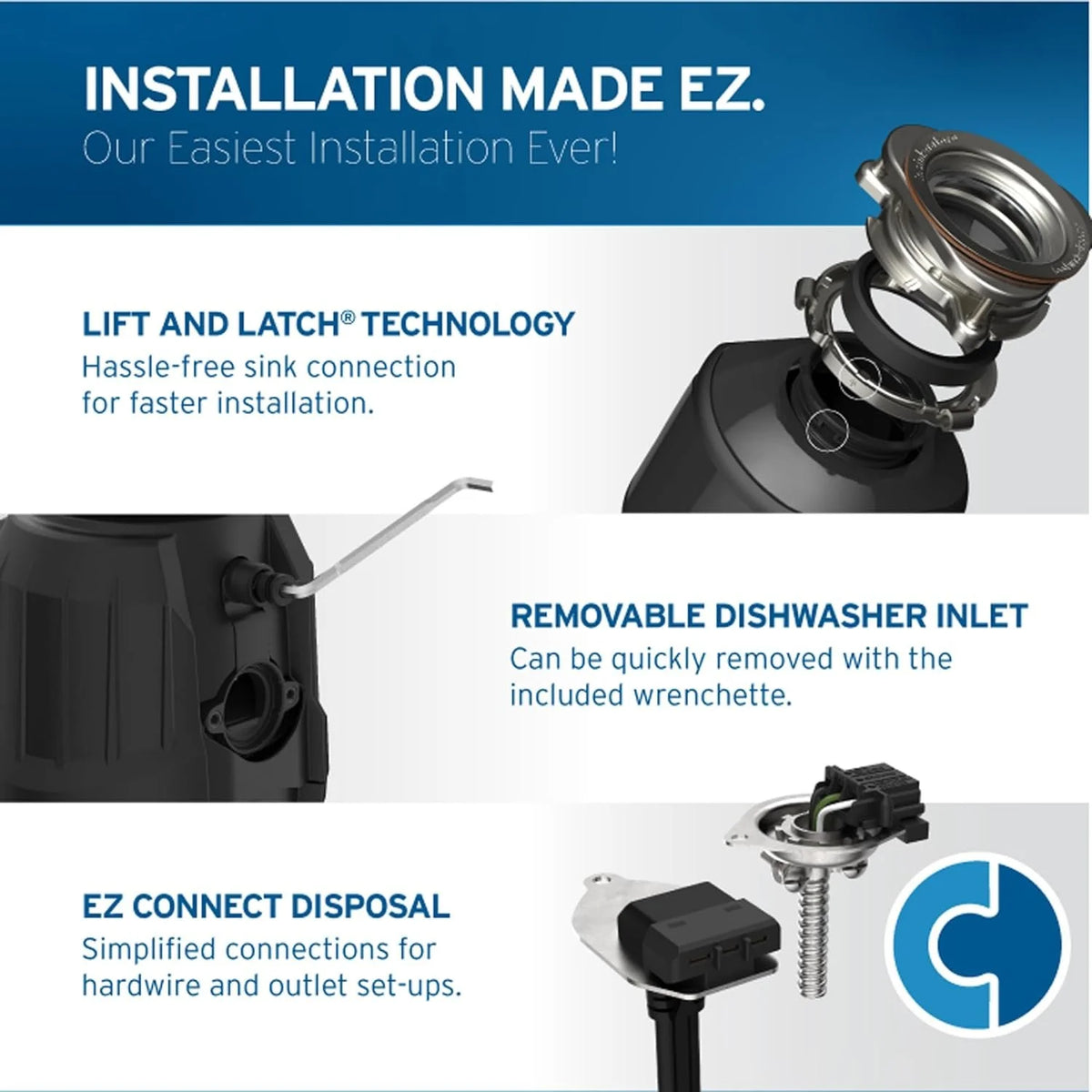 1 HP Continuous Feed Garbage Disposal S985