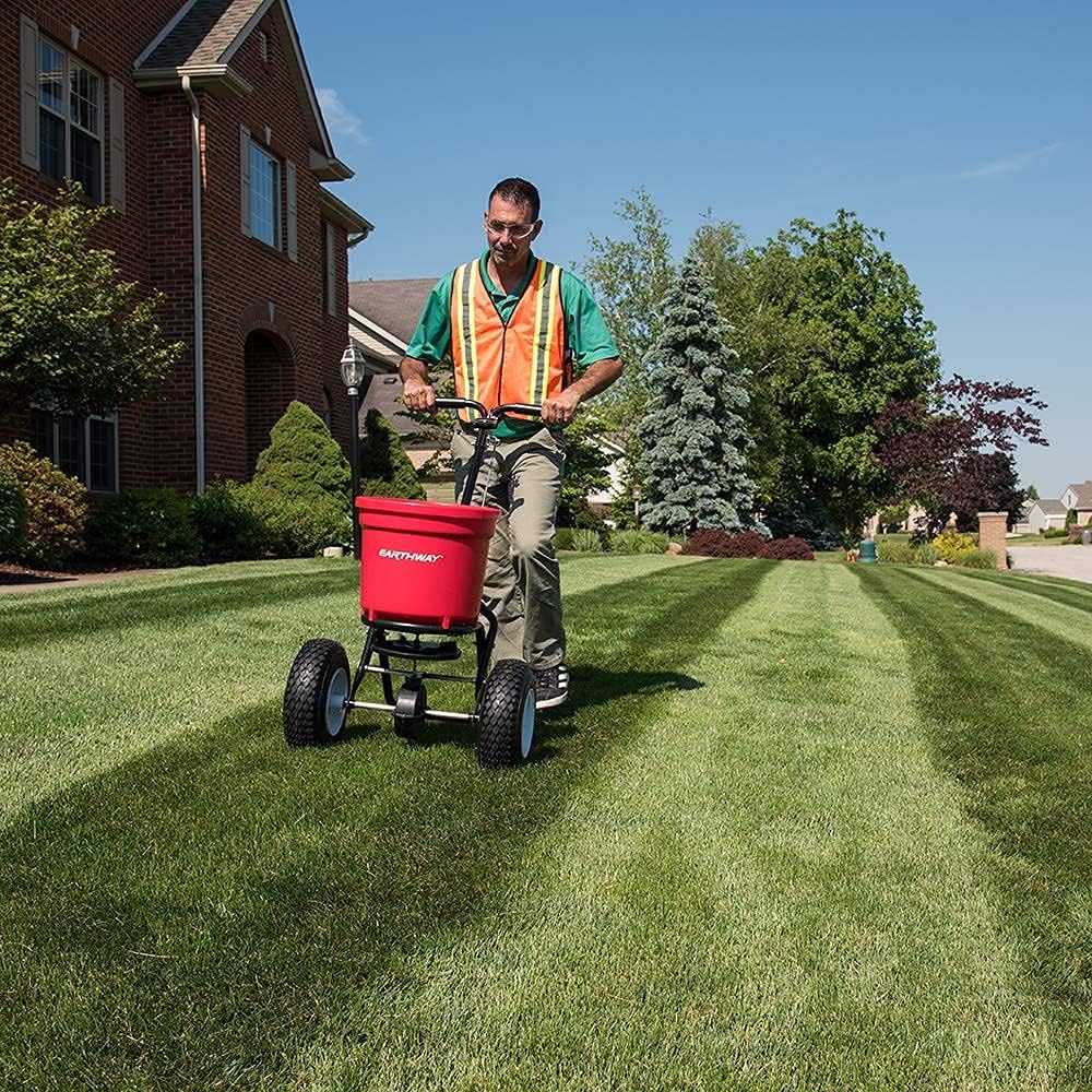 Red Heavy-Duty 50 LB Broadcast Fertilizer Spreader S941