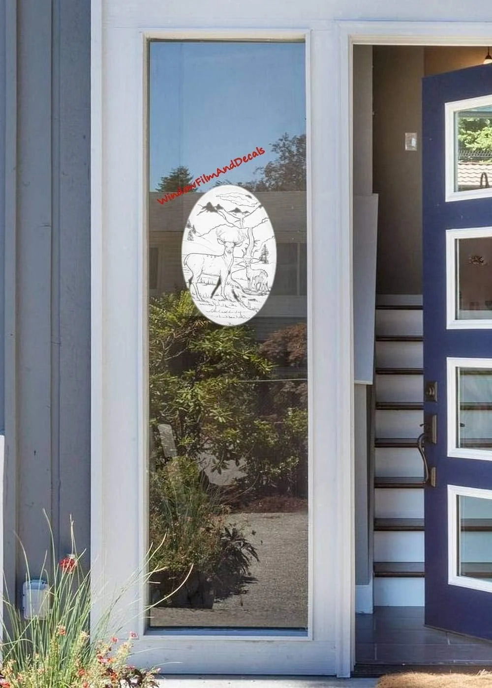 Oval Etched Window Decal Vinyl Glass Cling Y728311