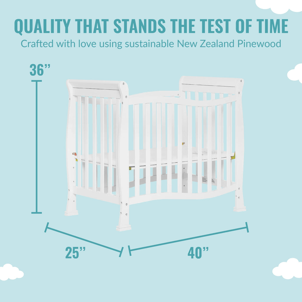 White 4-in-1 Convertible Mini Crib A7517
