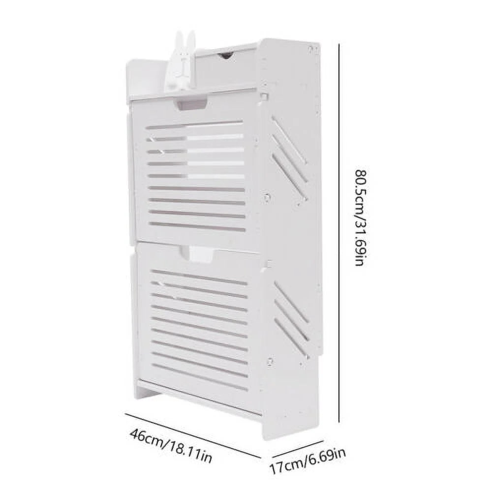 Slim Narrow 2 Flip Drawers Shoe Cabinet X322514