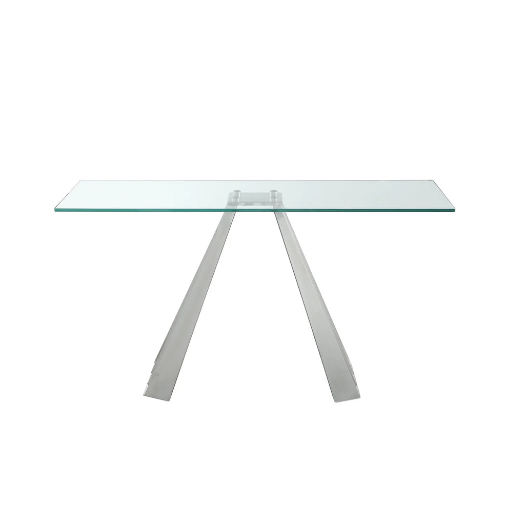 Glass Sofa Table with Flare Pyramid Base Q89601