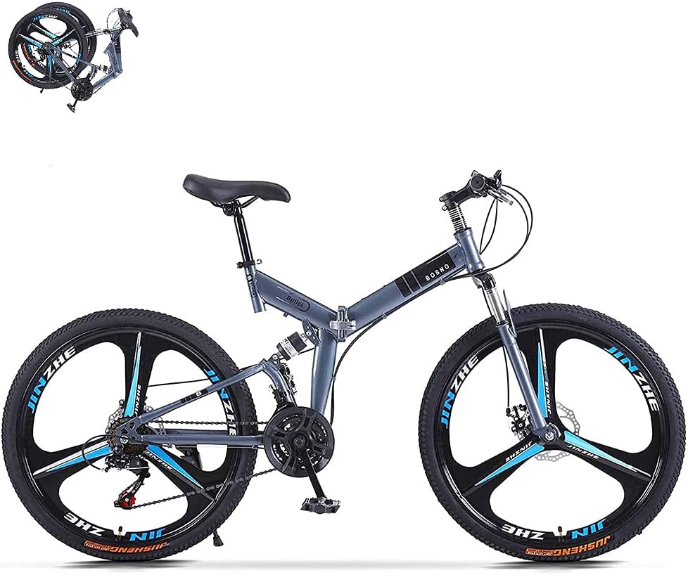 Mens 26 Inch Wheels Mountain Bike with High Carbon Steel Frame, 21-Speed, Disc Brakes V248858