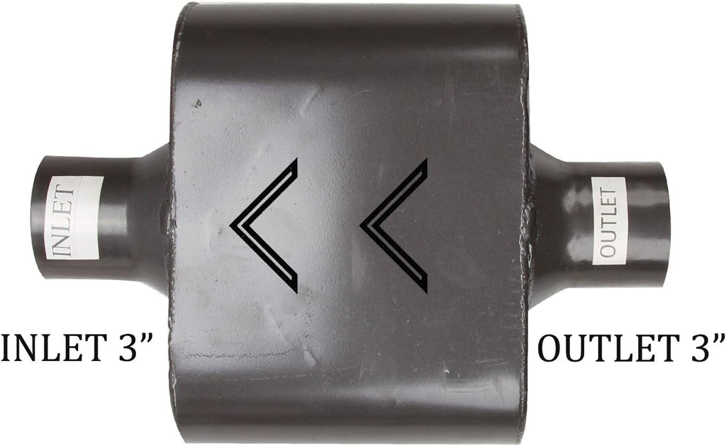 Pair of Single Chamber Performance Race Muffler 3" Center Universal Steel Muffler Pack of 2 B510039