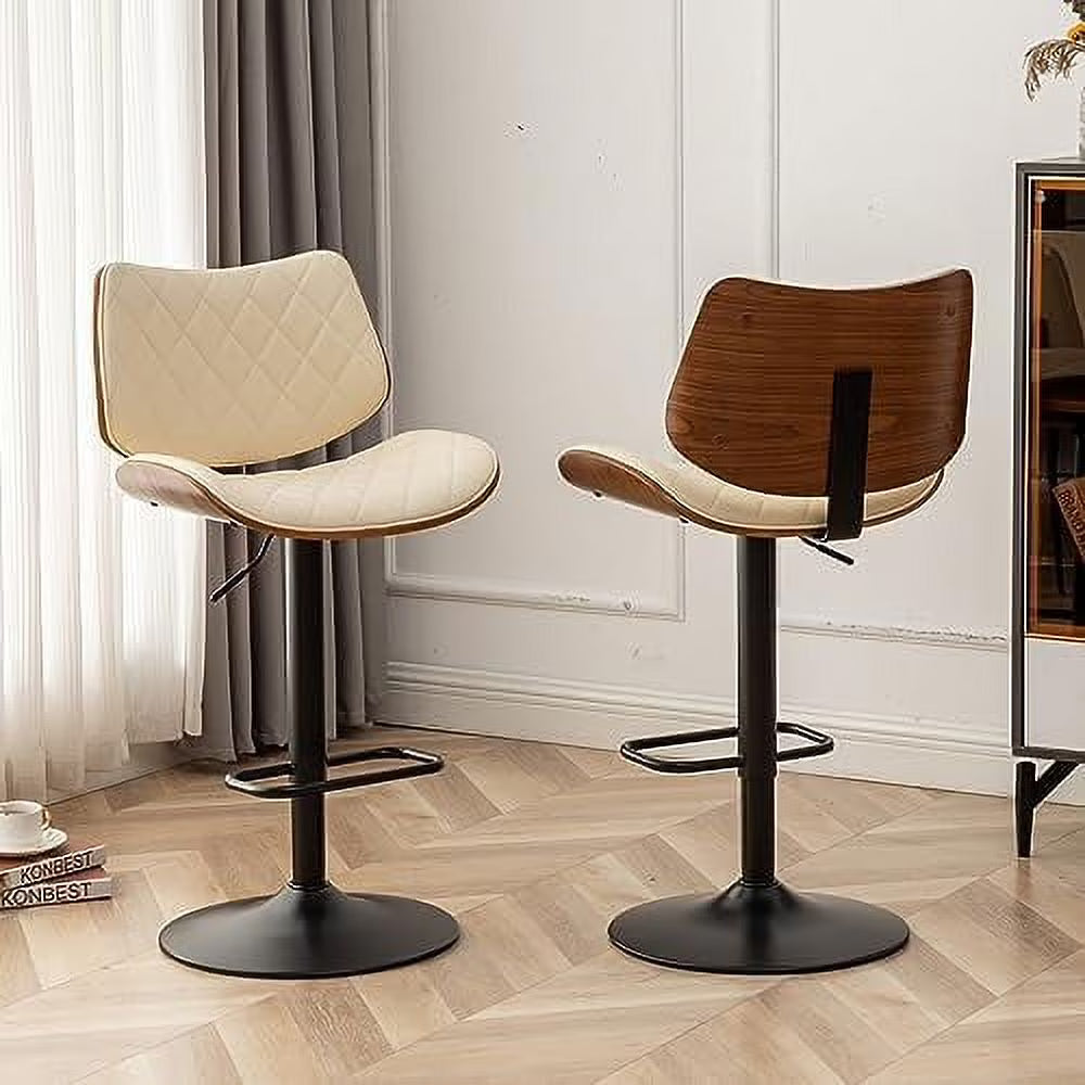 Green Leather Swivel Counter Height Stools Set of 2 W28311
