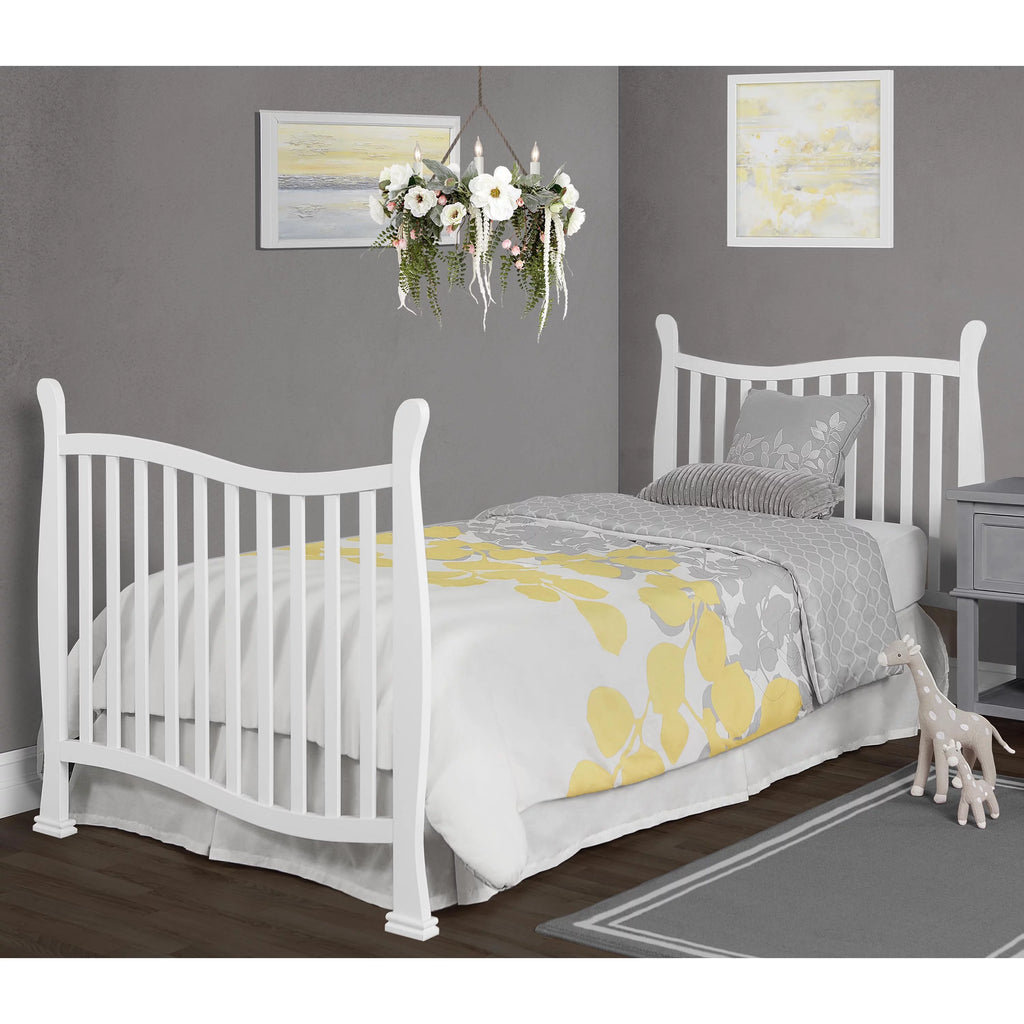 White 4-in-1 Convertible Mini Crib A7517