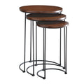 Chestnut Brown and Black Round Nesting Tables R980761