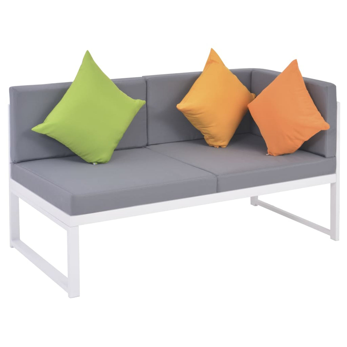4 Piece Outdoor Conversation Sectional Sofa Set with Coffee Table Aluminum Frame Patio Lounge Set T7749