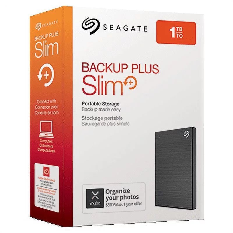 1TB Portable External Hard Drive USB 3.0 Black R8185