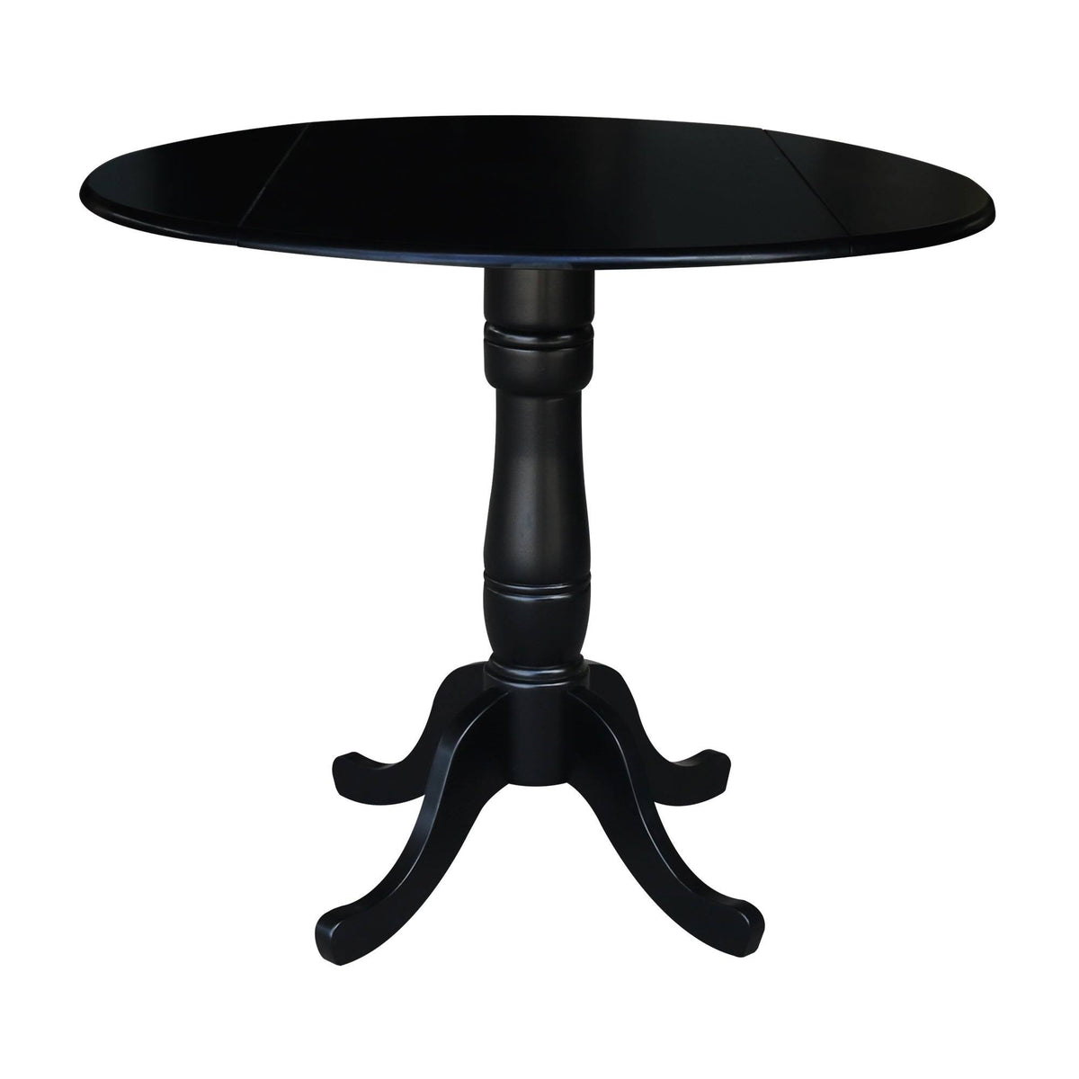 Round Pedestal Gathering Height Table with 2 Counter Height Stools, Black C326737